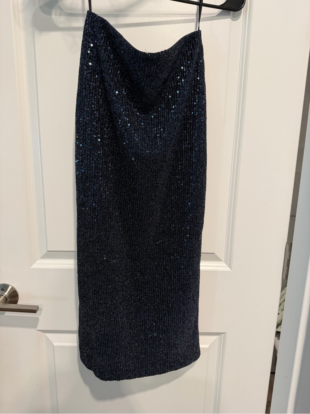 Rebecca Vallance Navy Sequin Midi Pencil Skirt US 2 AU 6 Evening Party Cocktail